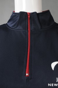 W213   Design contrast color half chest zipper long sleeve enterprise collar contrast color flat machine women's racing training suit detail view-4